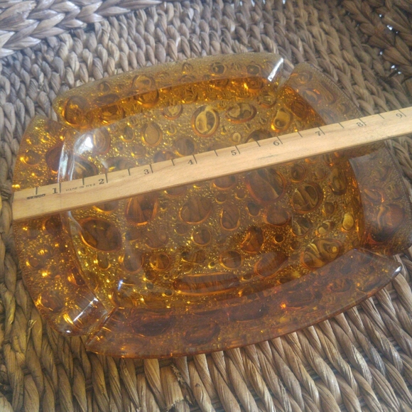 MCM Amber Bubble Vintage Ashtray - Picture 4 of 10